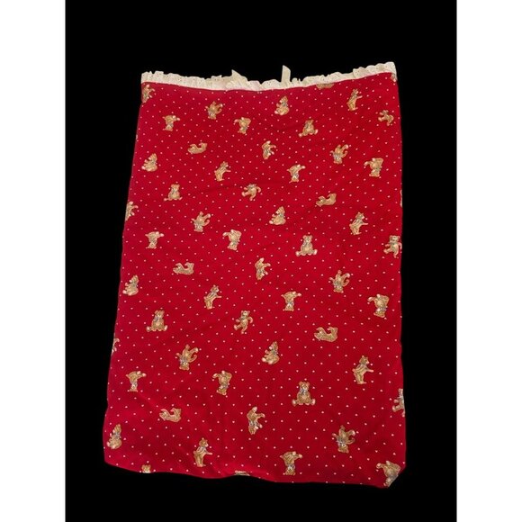 Handmade 80s Baby Bunting Bag 24x16 Red Teddy Print Baby Shower Gift Photo Prop - Picture 6 of 8